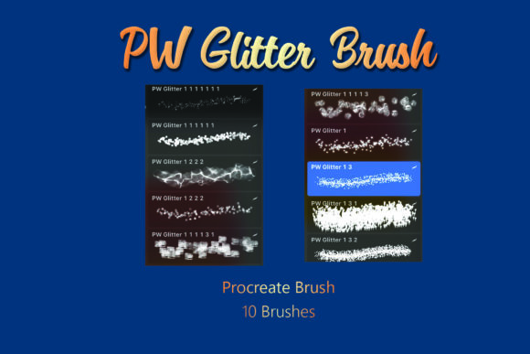 Download PW Glitter Brushes Procreate Brush - Glitter brushes Collection